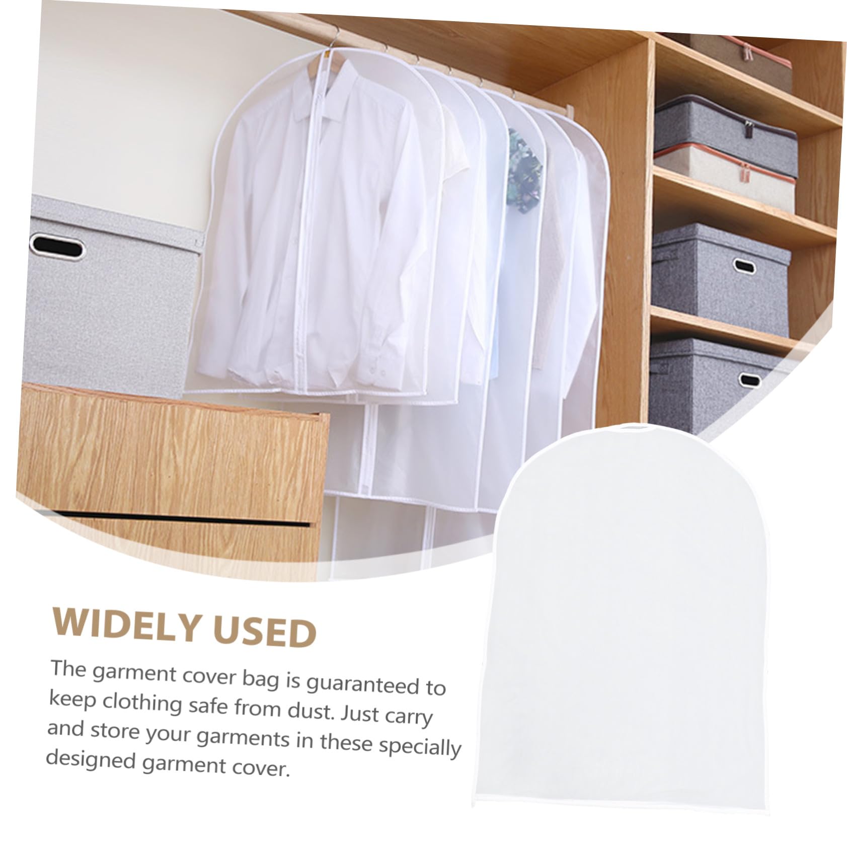10 piezas Protectoras para Ropa de Hogar Fundas Translúcidas Polvo para Abrigos y Trajes Cubre Armario Reutilizable de EVA Premium sin Cremallera Diseño Ligero y para