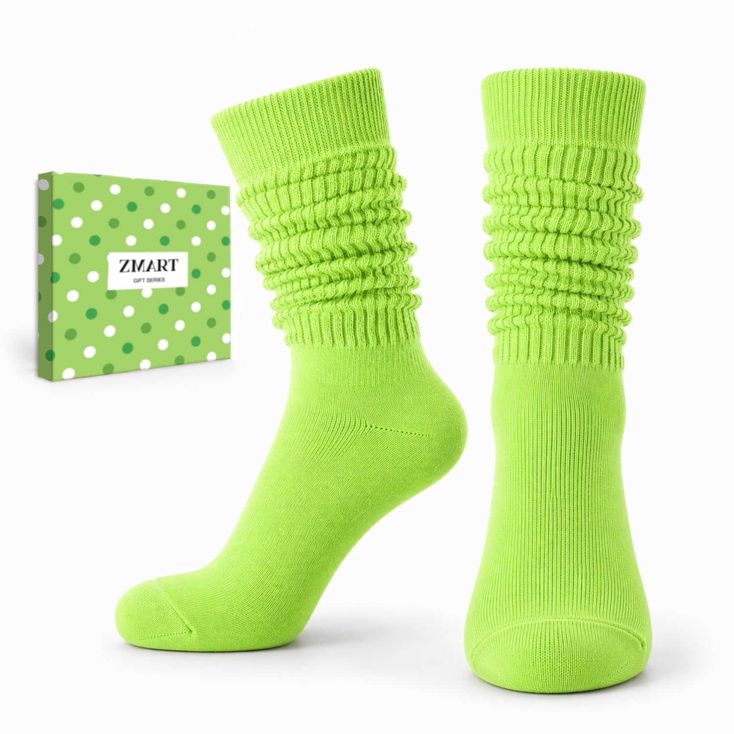 Zmart Women's Thin Slouch Socks - Scrunch Long High Slouchy Boot Socks 80s 90s