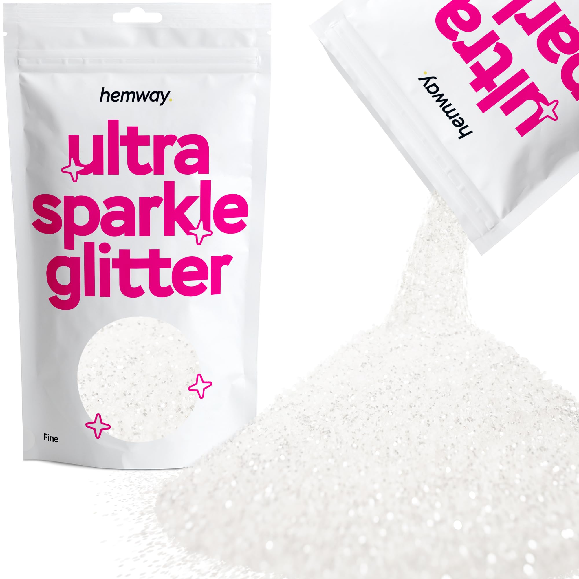 Hemway Ultra Sparkle Glitter Baby Pink Iridescent 100g Fine | Glitter for Arts & Craft, Makeup, Nail Art, Crafting, Card Making, Sparkle Decoration — view 18