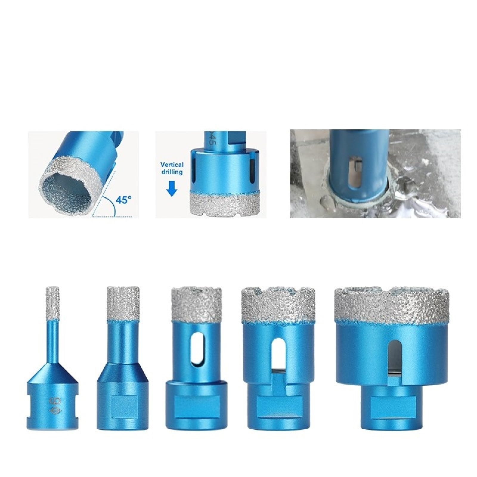 1pc M14 Filo Sottovuoto Brasato Punta Diamantata Per Foratura Foro Per Piastrelle In Ceramica Sega Trapano Per Marmo Granito,80 Mm