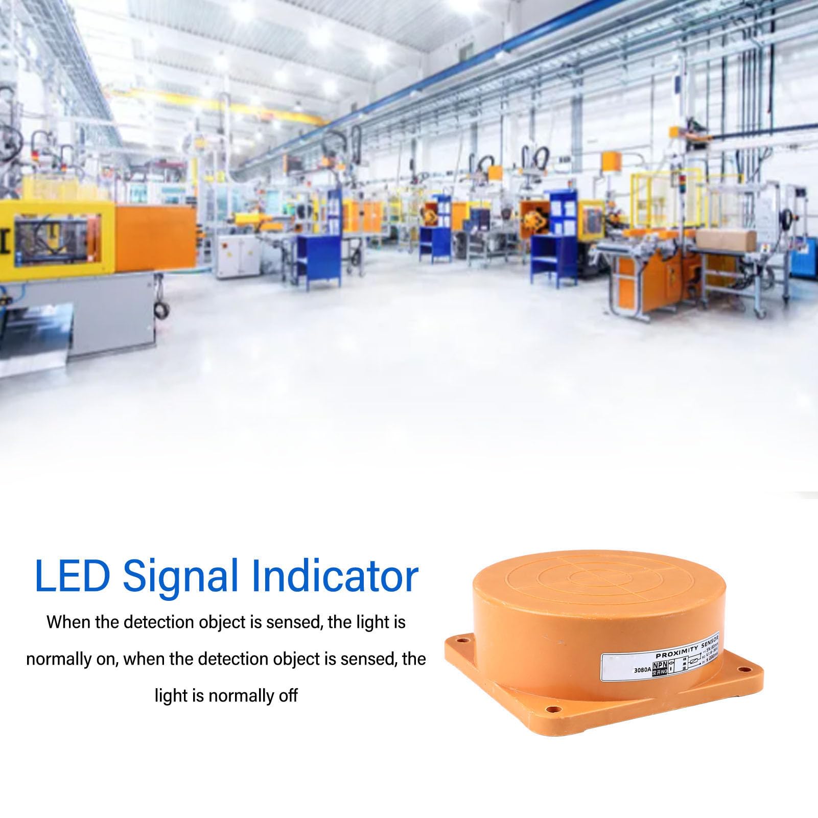 Interruttore di prossimità Sensore di prossimità Induttivo ABS Effetto Hall NPN 3 Fili Normalmente Aperto DC6 a 36V Distanza di Rilevamento 80mm per Controllo Automazione Rilevamento Metalli