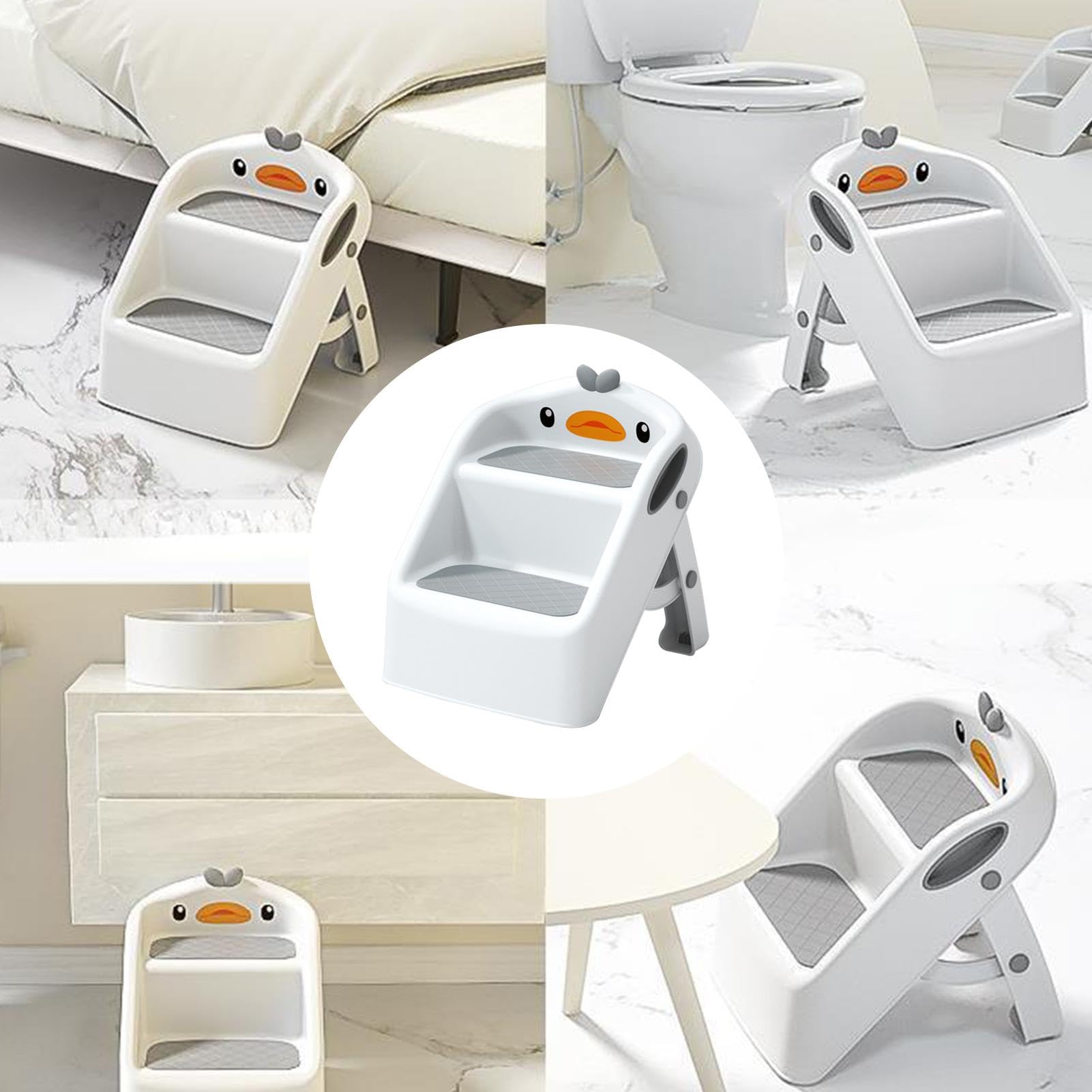 Escabeau Pliable, escabeau pour - Escabeau de Salle de Bain pour Tout-Petits Escabeau Pliant en 2 étapes - Escabeau de Toilette Portable pour Tout-Petits, escabeau pour, pour Cuisine et Salle