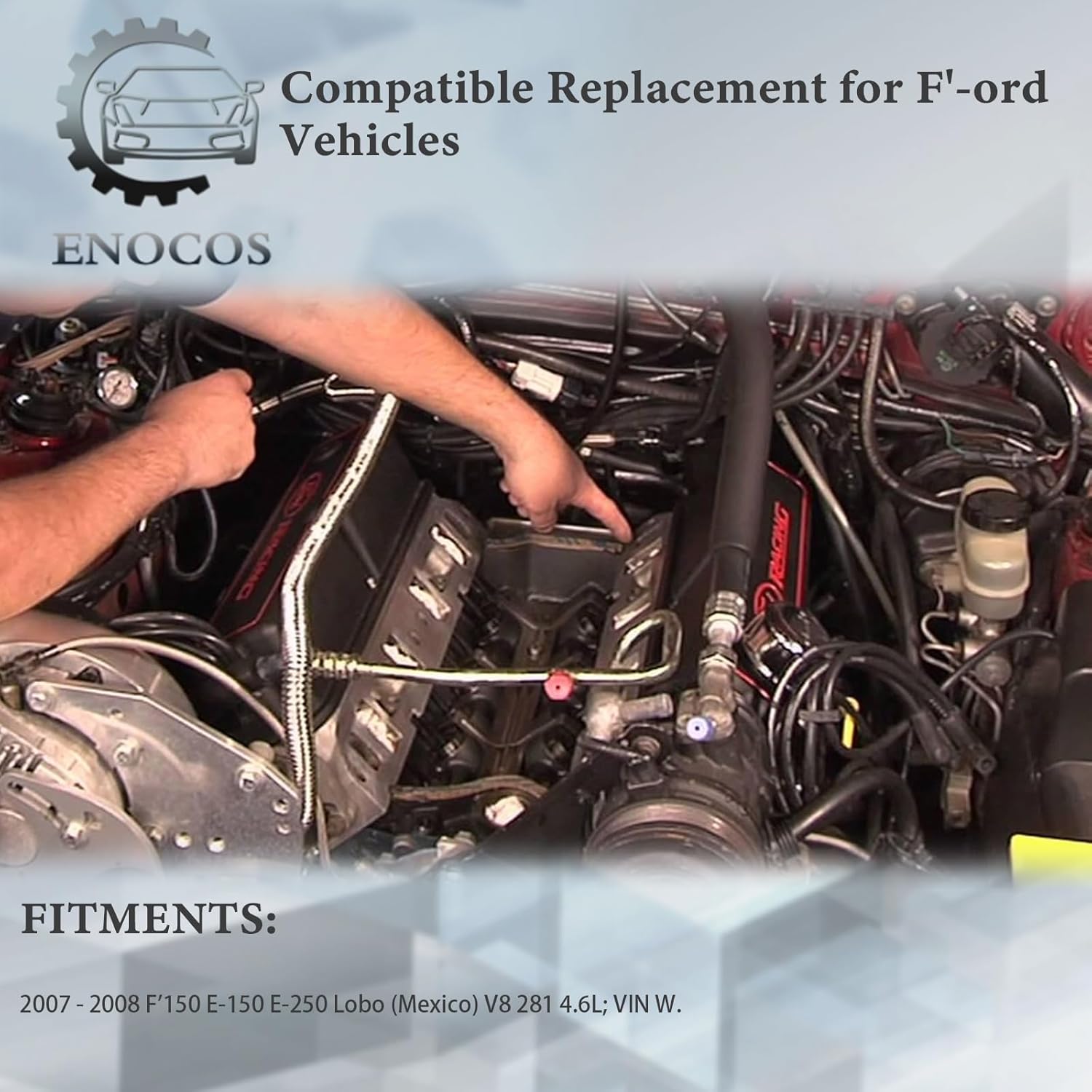 615-375 Engine Upper Intake Manifold w/Gaskets Compatible with 2007 2008 E-150 E-250 F'150 Lobo 4.6L V8 Replace# 7L3Z-9424-F 019495456162