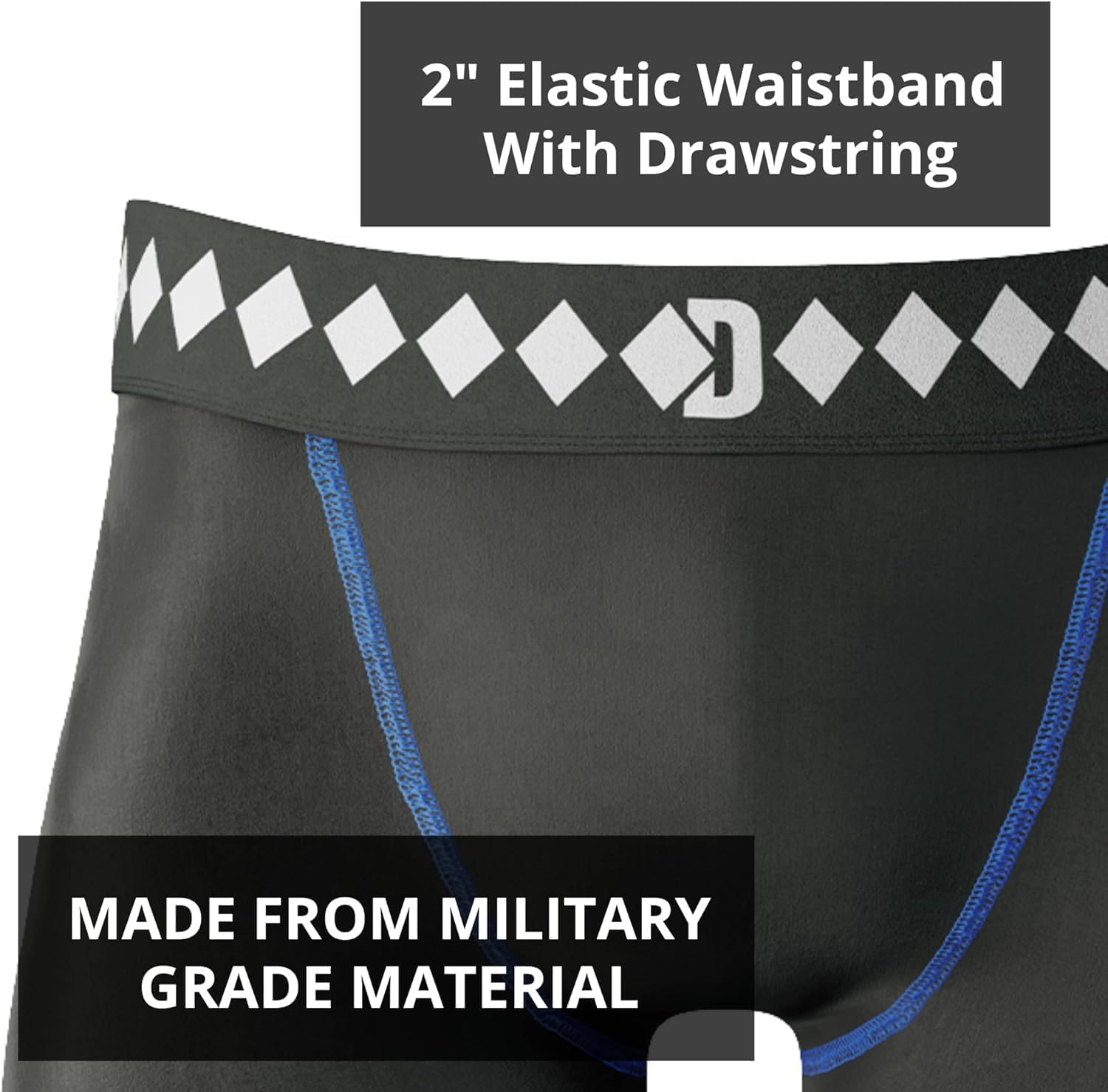 Diamond MMA Compression Shorts with Built-in Jock Strap Supporter with Athletic Cup Pocket for Sports - Image 4