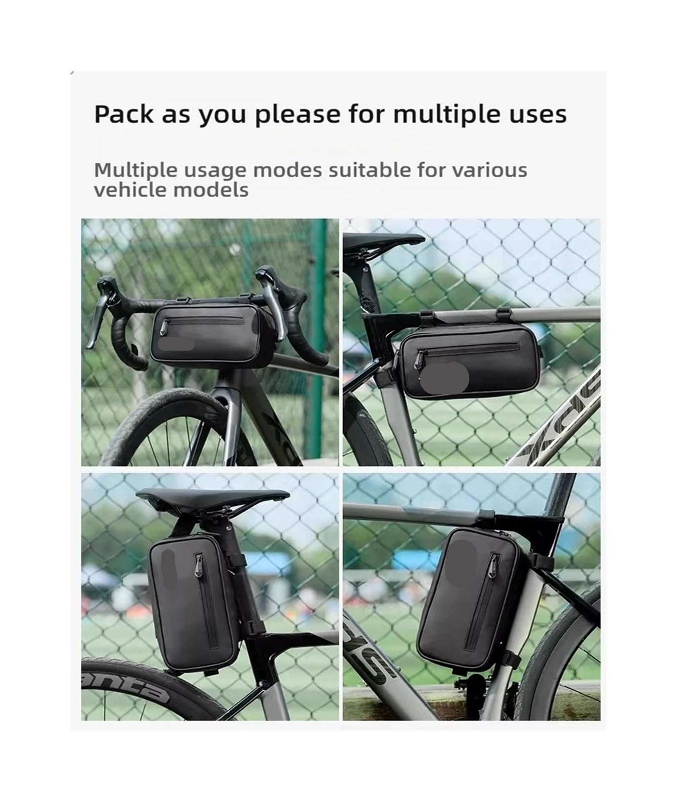 Borsa for manubrio con telaio anteriore for bici con touch screen impermeabile da 1 pezzo