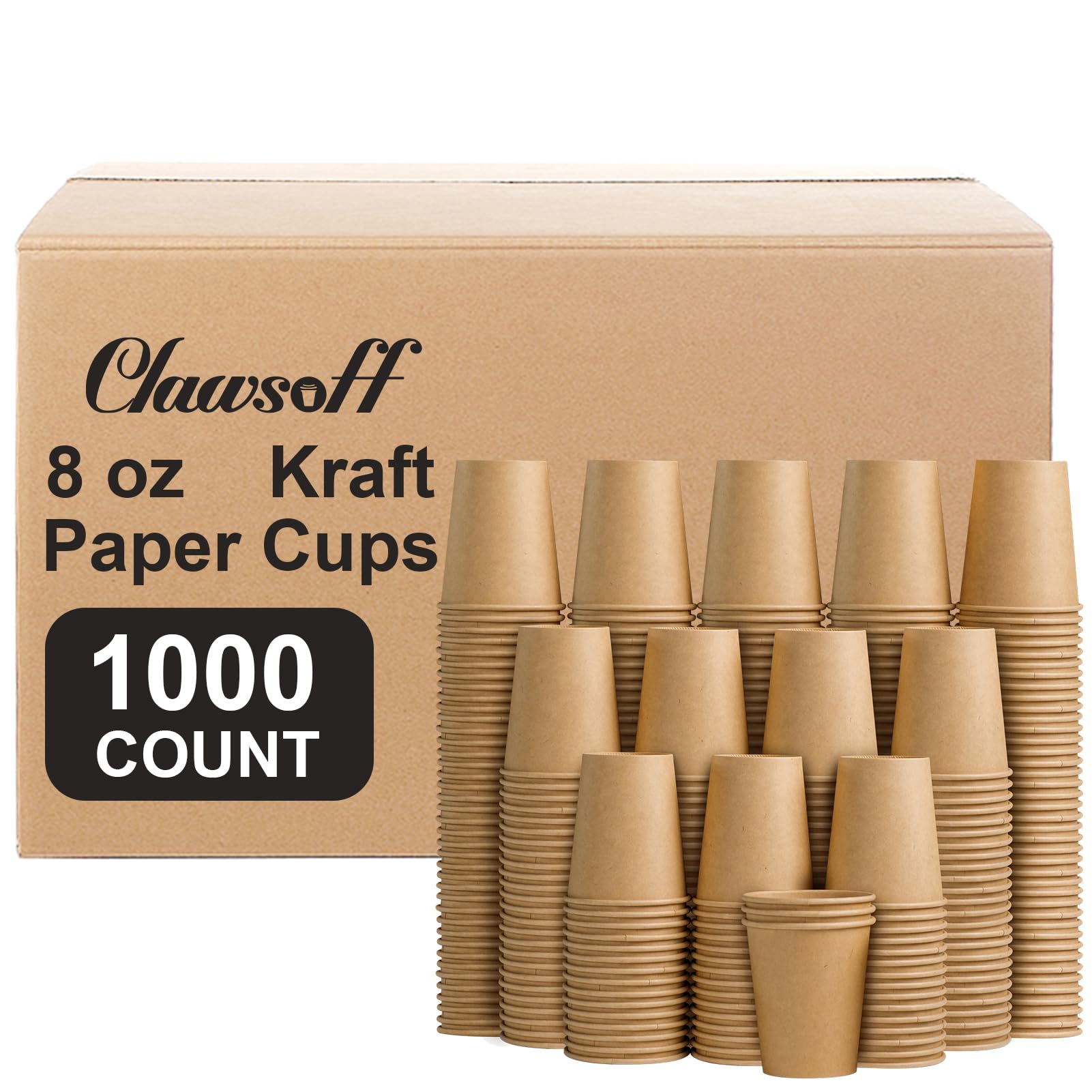 Clawsoff 180 Pack 12 oz Coffee Cups Brown Kraft Disposable Hot Paper Cups — Amazon image 12