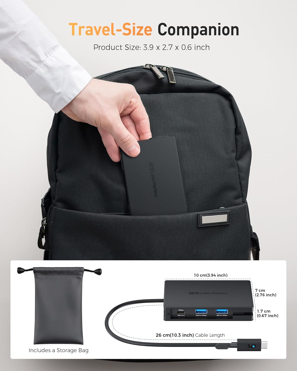 Cable Matters 8-in-1 Portable 40Gbps Dual HDMI USB4 Hub, USB 4 Dock with 2X 4K@60Hz or 1x 4K@120Hz / 8K@30Hz, 100W PD, Gigabit Ethernet, Compatible with Thunderbolt 4 (*macOS's Display Limitation)