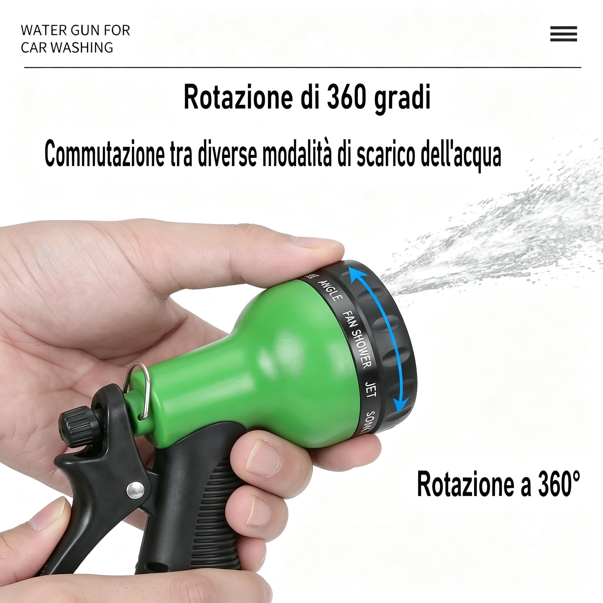 Tubo Giardino Estensibile 30m (100FT), Tubo Irrigazione Espandibile Flessibile Anti Attorcigliamento con Pistola Spruzzo 7 Funzioni, Canna Acqua con Adattatori 1/2" 3/4", per Giardino e Lavaggio Auto