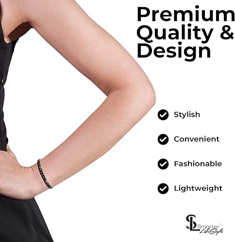 Miniatura 2 de Smarter LifeStyle Elegante pulsera magnética de titanio para mujer, longitud ajustable con herramienta de tamaño para un ajuste perfecto, pulsera