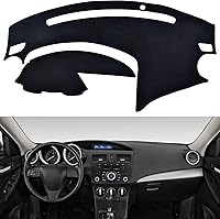 Vista 9 de SPEEDWOW Tapete para cubierta de tablero de instrumentos compatible con Ford F150 1997-2003 sin sensor climático/sensor de luz