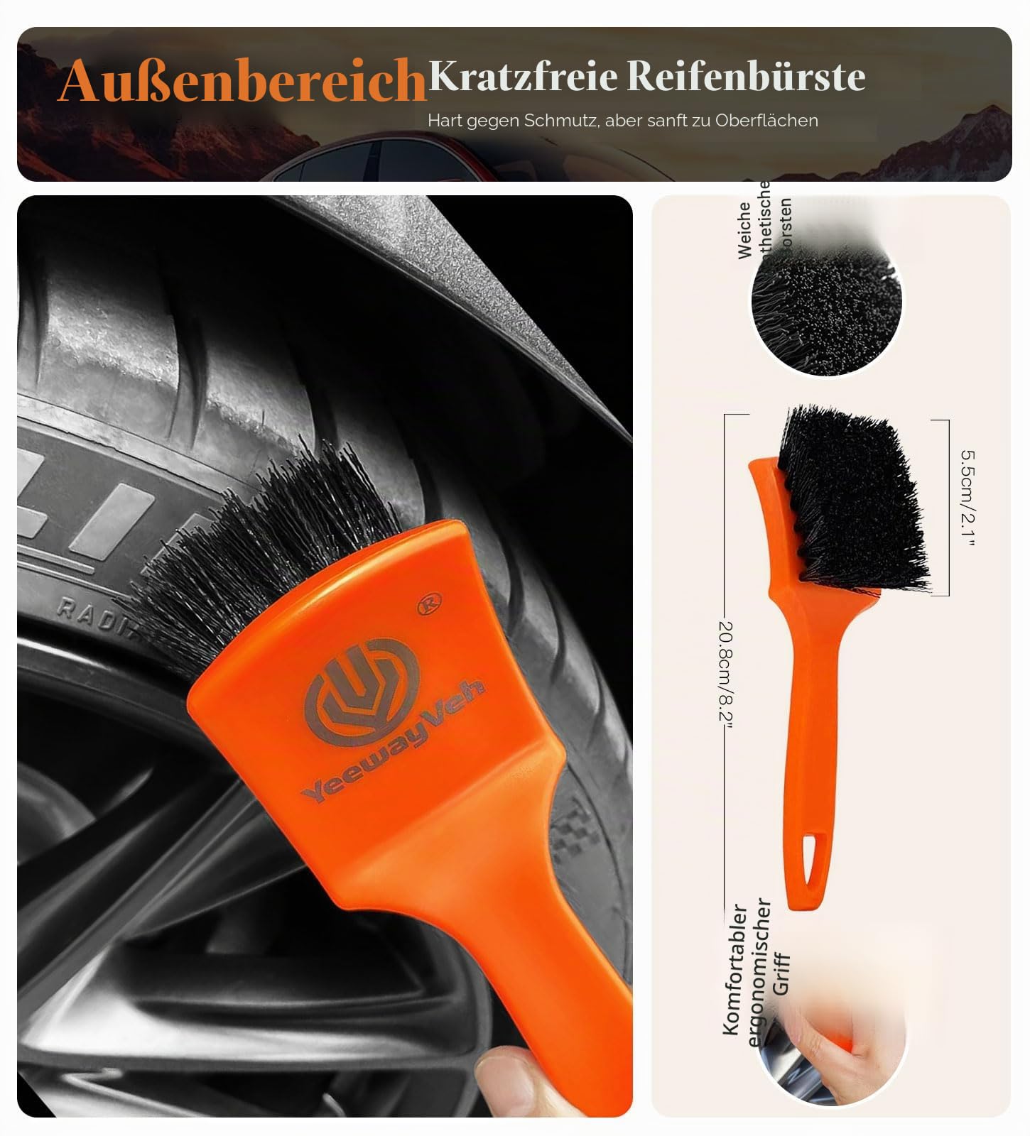 YeewayVeh Motorcycle Cleaning Kit, Bendable Wheel, Tire, Chain & Detailing Brushes with Towel and Mitt for Bike, Motorcycle, and Car Care