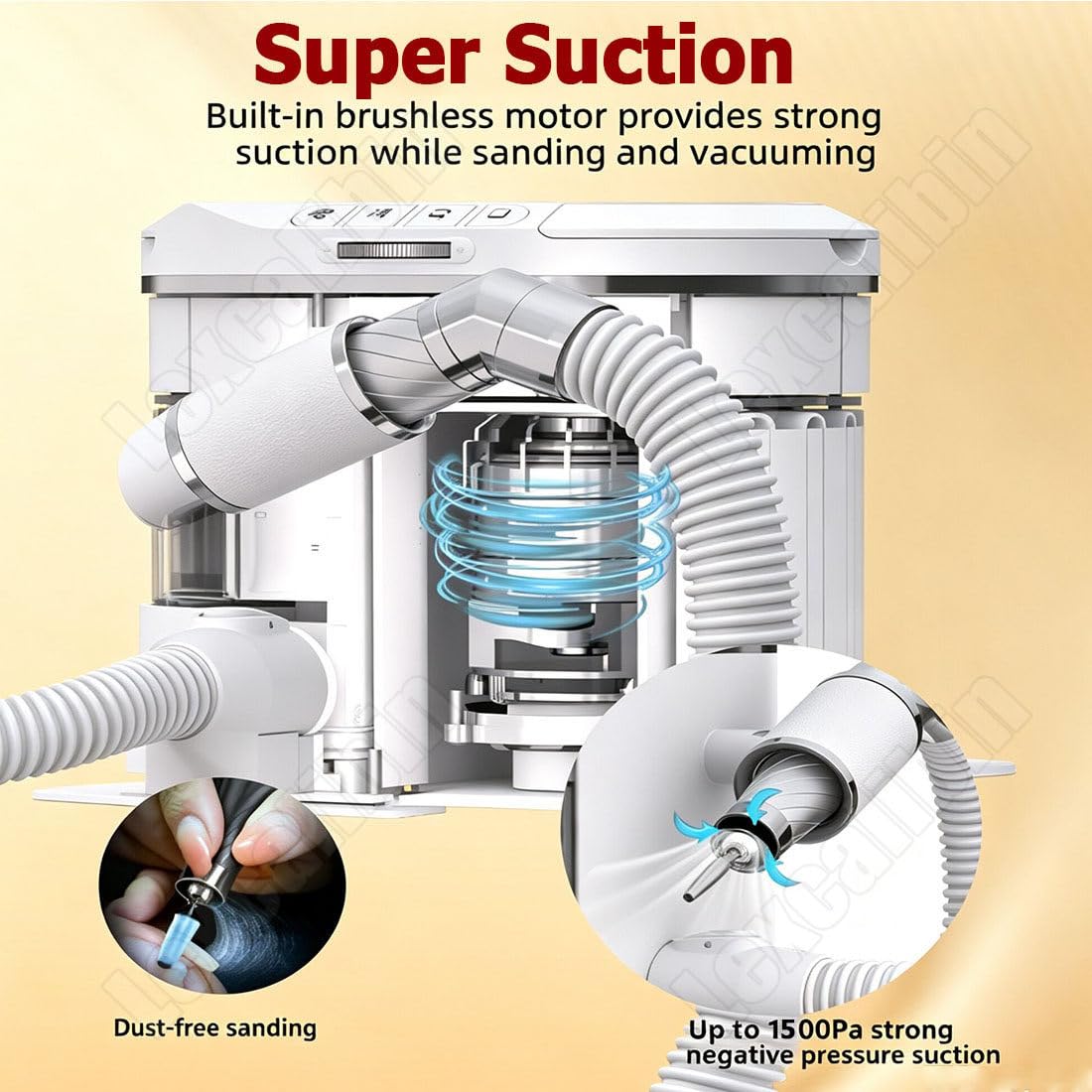 Aspirapolvere Professionale for Unghie,Silenzioso≤68db