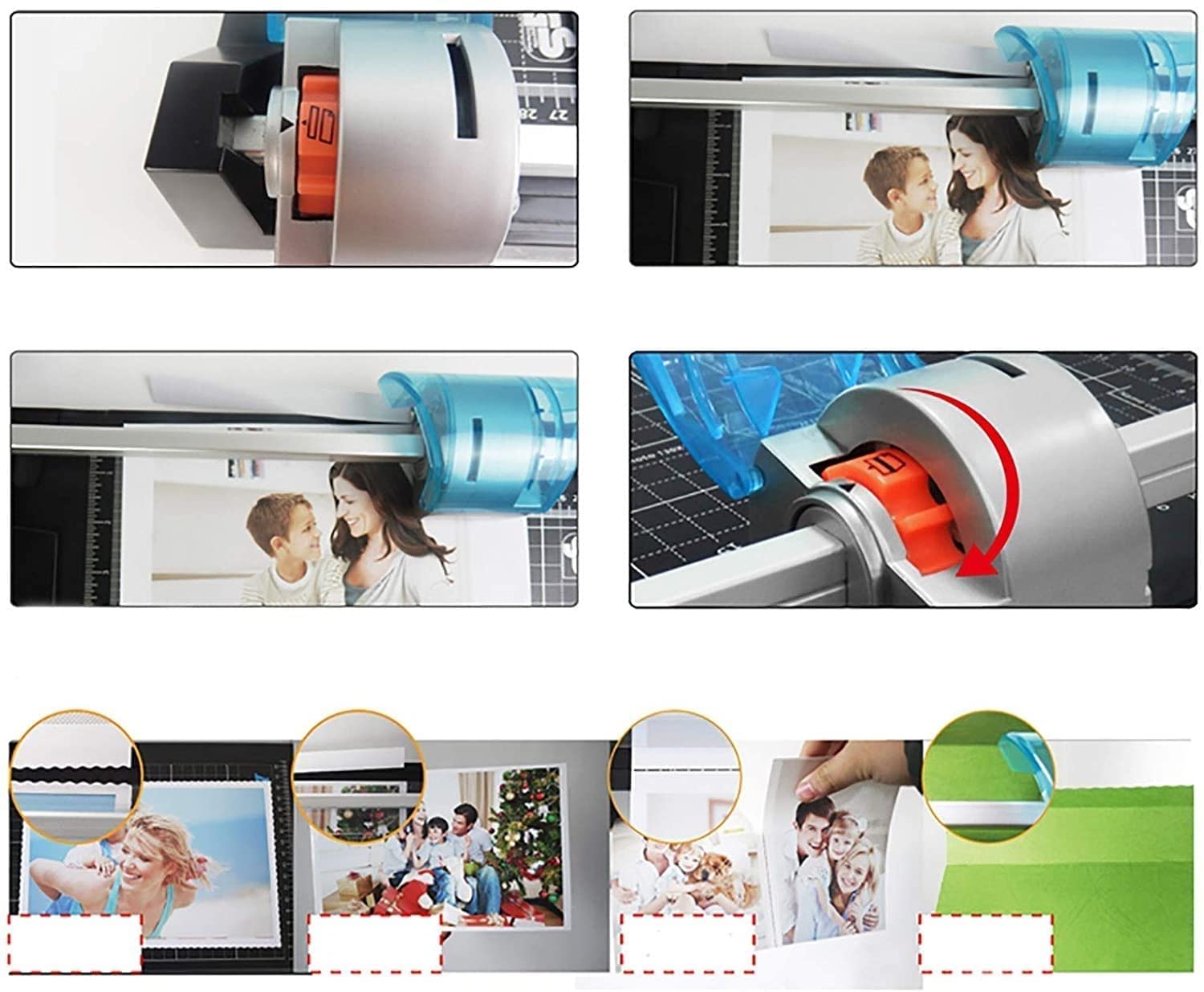 Papierschneider A4 Papierschneider Tragbare Handwerksschneider mit Klingen von 5 Modi, Papierschneider for den Heimgebrauch, ideal zum Schneiden von Büropapieren, Cardstocks, Etiketten, Schne