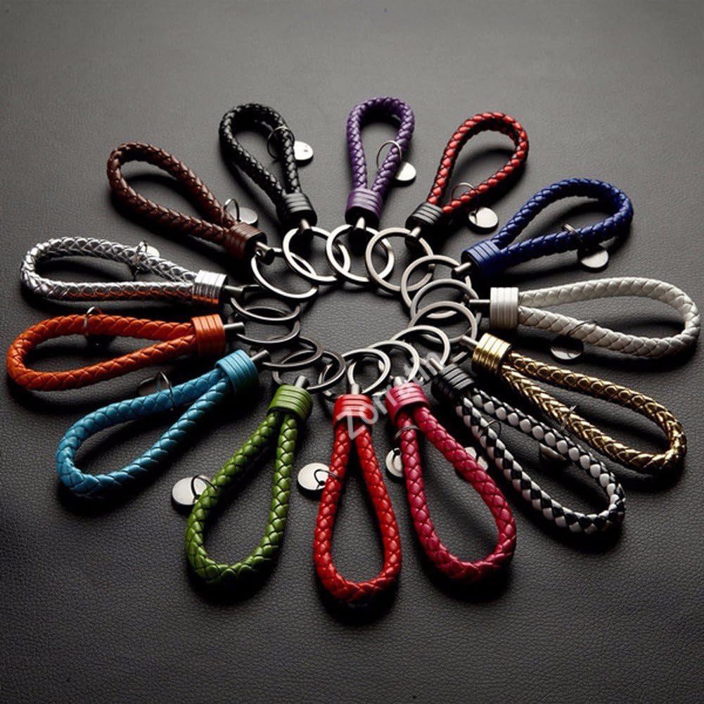 Zorratin Braided Weave Leather Key Fob Keychain Ring Grip Universal fit All Car Models : Clothing, Shoes & Jewelry