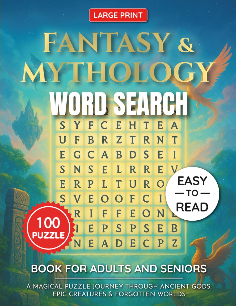 Fantasy & Mythology Word Search Puzzle Book Large Print for Adults and Seniors: 100 Magical Word Search Puzzles Featuring Ancient Gods, Mythical ... Puzzle Collection for Adults & Seniors)