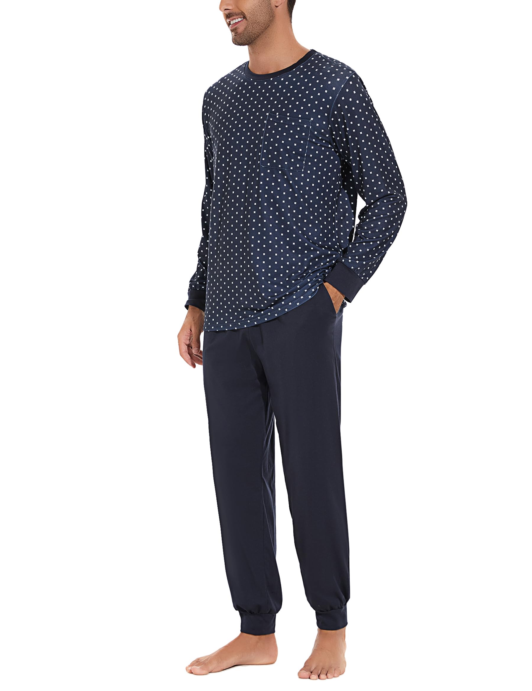 Sykooria Pigiama Uomo Invernali Pigiama Uomo Cotone Lungo Set Pigiama Caldo Pigiami da Uomo S-4XL