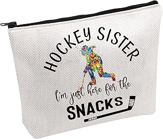 Hockey Lover Gift Girl Hockey Makeup Bag Hockey Sister Cosmetics Bag Hockey Sister Snacks Zipper Pouch Game Day Gift (HOCKEY SISTER)