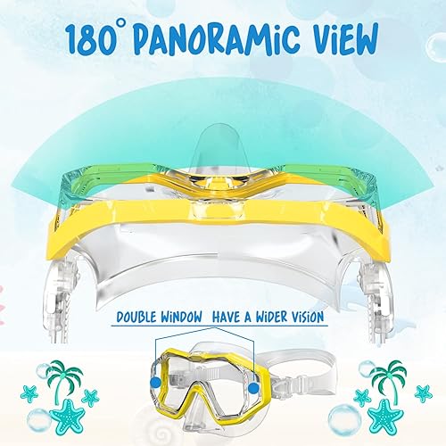 Miniatura 4 de Bairuifu Juego de máscara de esnórquel con parte superior seca completa, juego de gafas de natación de silicona de grado alimenticio, equipo de