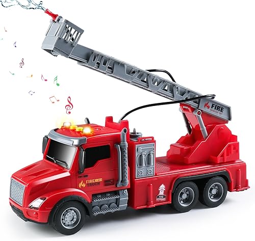 Miniatura 9 de Camiones para niños pequeños, camión grande mezclador de cemento con luces y sonidos, camión de juguete para niños de 3, 4, 5, 6 años, regalos de