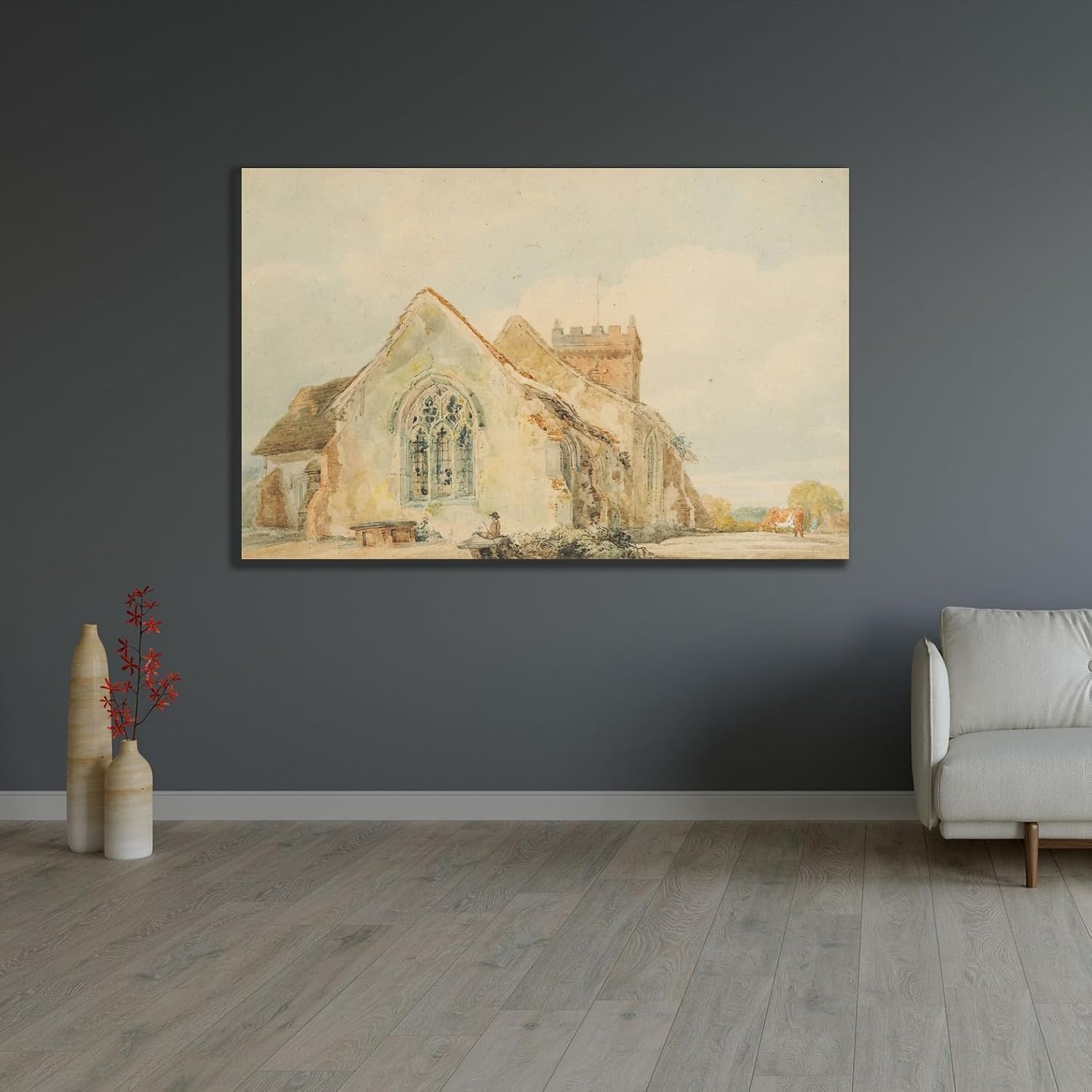 ArtDirect Stellingham Church (1797-8) Unframed Art Print Giclee Poster by Thomas Girtin - Ready for Framing with Customization Sizes 10x6, 14x9, 20x13, 36x23, 48x31 and 60x39 inches