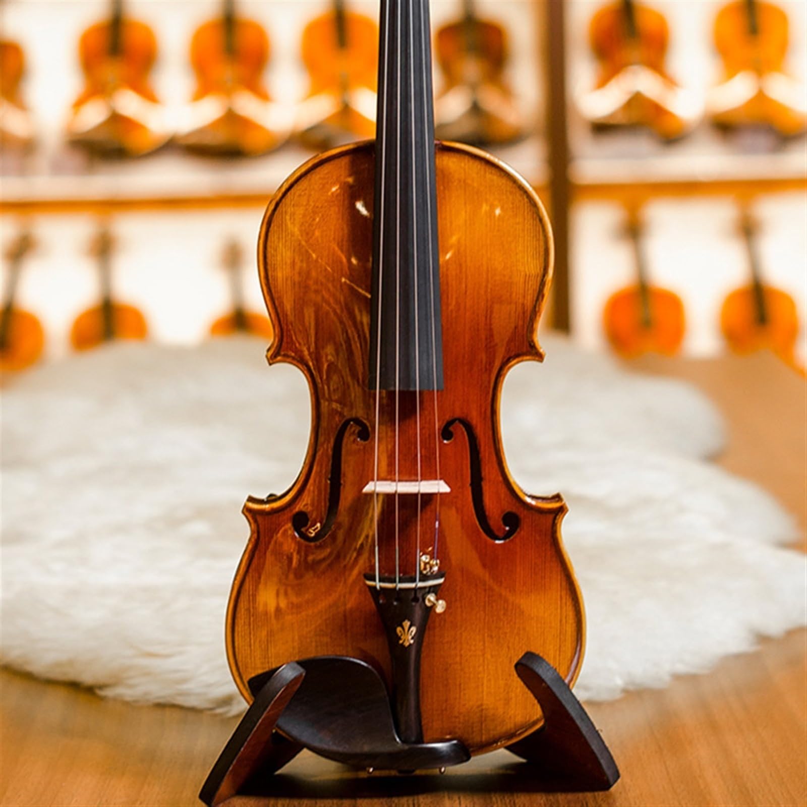 Geige Violine Professionelle Prüfung Erwachsene Anfänger Leistungsniveau Handgefertigt Massivholz(1/8)