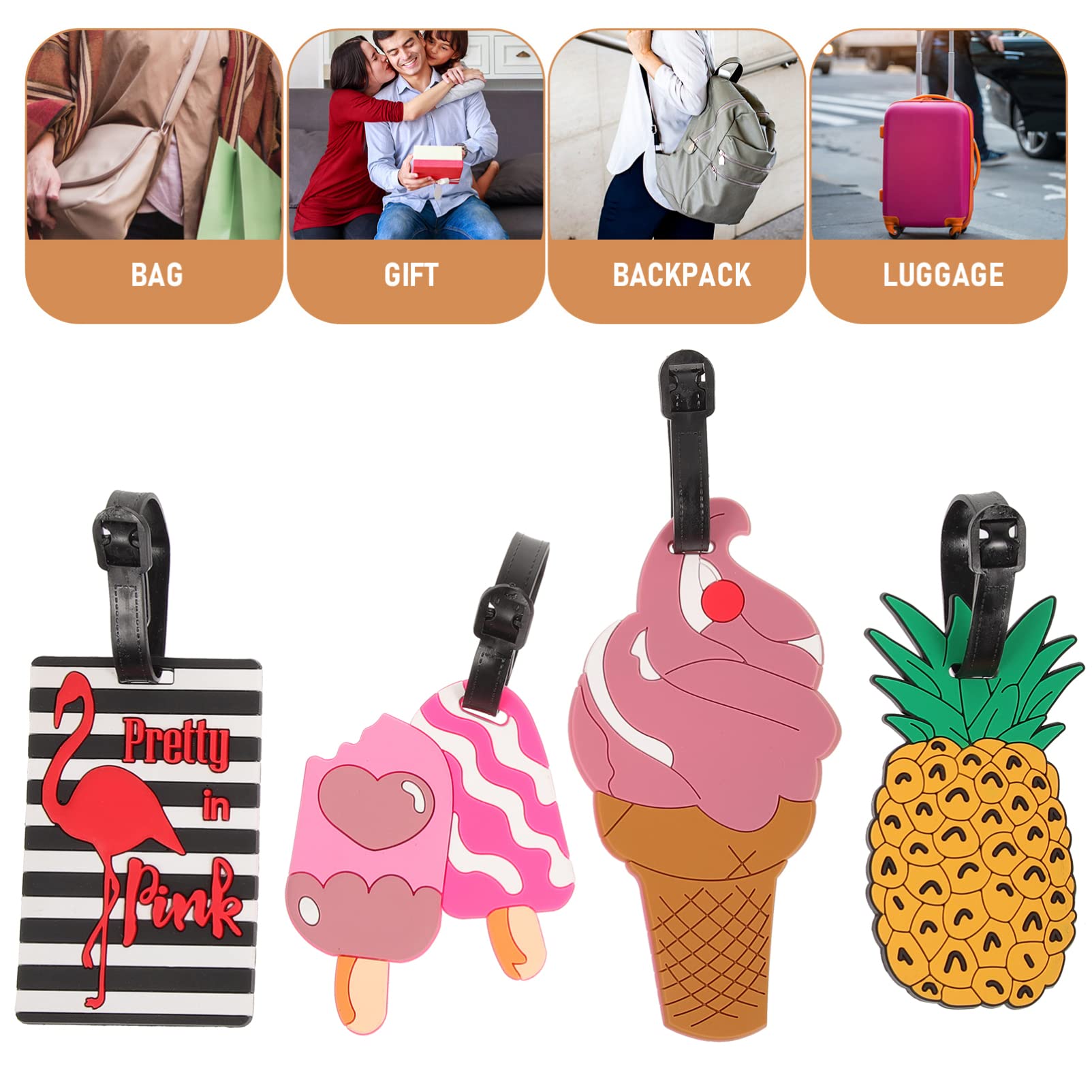 Etichette per Bagagli da Valigia Aereo 10 Pezzi Pvc Cartoon