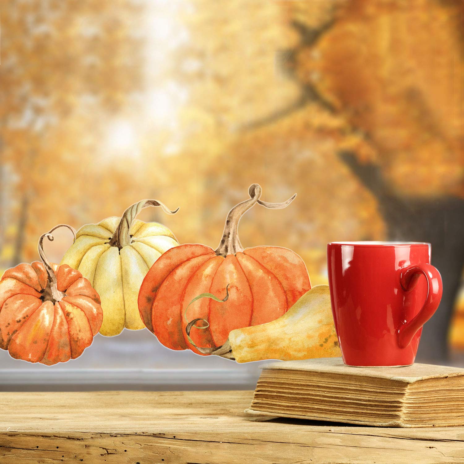 Autumnal pumpkin window stickers (Regular size) | Halloween window stickers | Perfect for decorating your home this Autumn for Halloween
