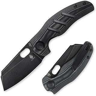 C01C Sheepdog Pocket Knife, 3.31" 154CM Blade EDC Camping Folding Knife with Black Micarta Handle, Small Survival Knives for Men Women, Hunting Knives with Liner Lock & Thumb Hole, V4488C1 