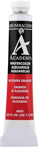 Grumbacher Academy - Pintura de acuarela, 0.25 onzas, naranja lizarina (A005) disponible en Yaxa Peru