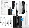 Aquasonic Duo PRO Ultra Whitening 40,000 VPM Electric Smart ToothBrushes ADA Accepted - 4 Modes with Smart Timers - UV Sanitizing & Wireless Charging Base - 10 Proflex Brush Heads & 2 Travel Cases
