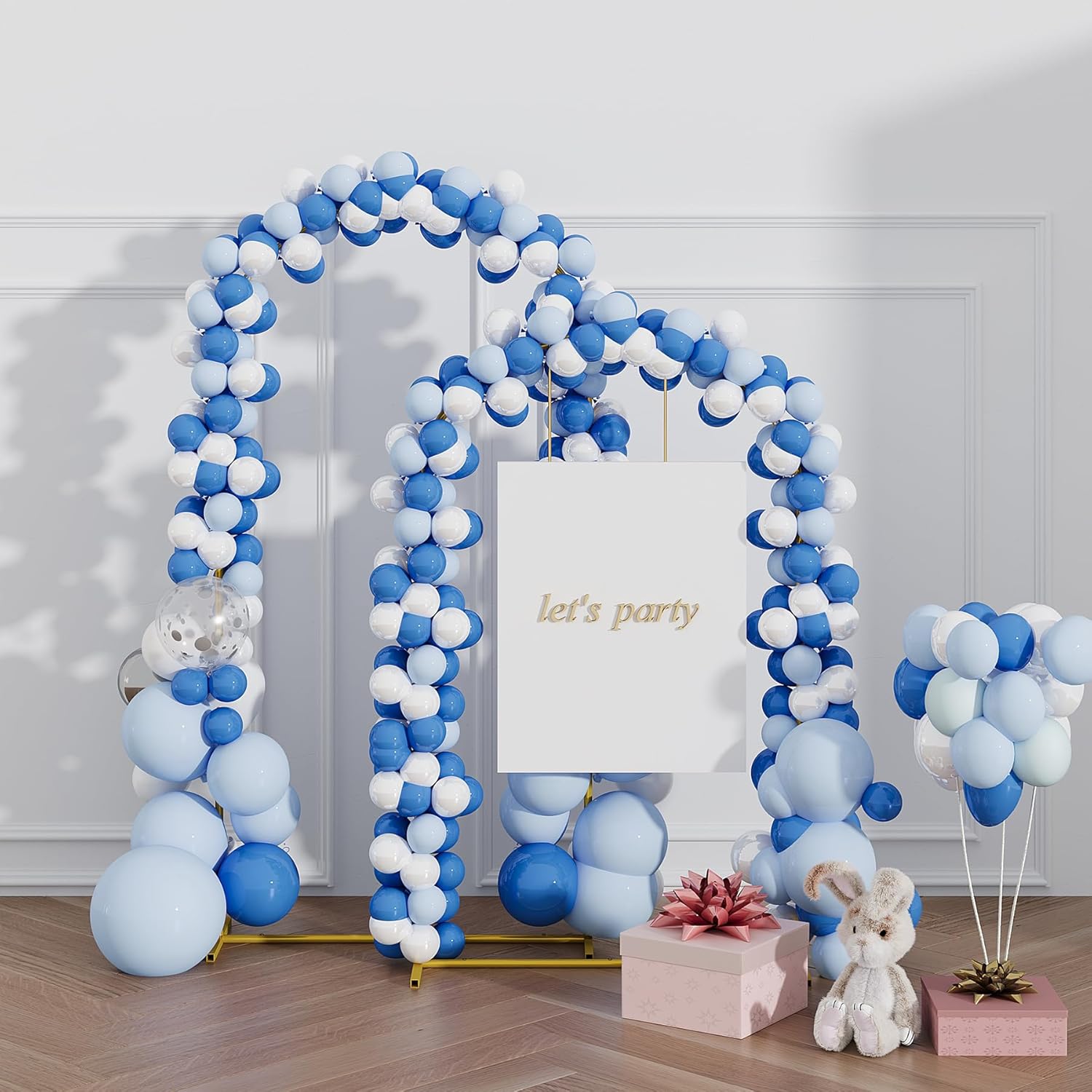 UDEAR Metal Arch Backdrop Stand Set of 2(7.2FT,6.0FT),Arch Kit for Weddings,Parties,Events,Climbing Plants,Baby Shower Photo Backdrops,Gold