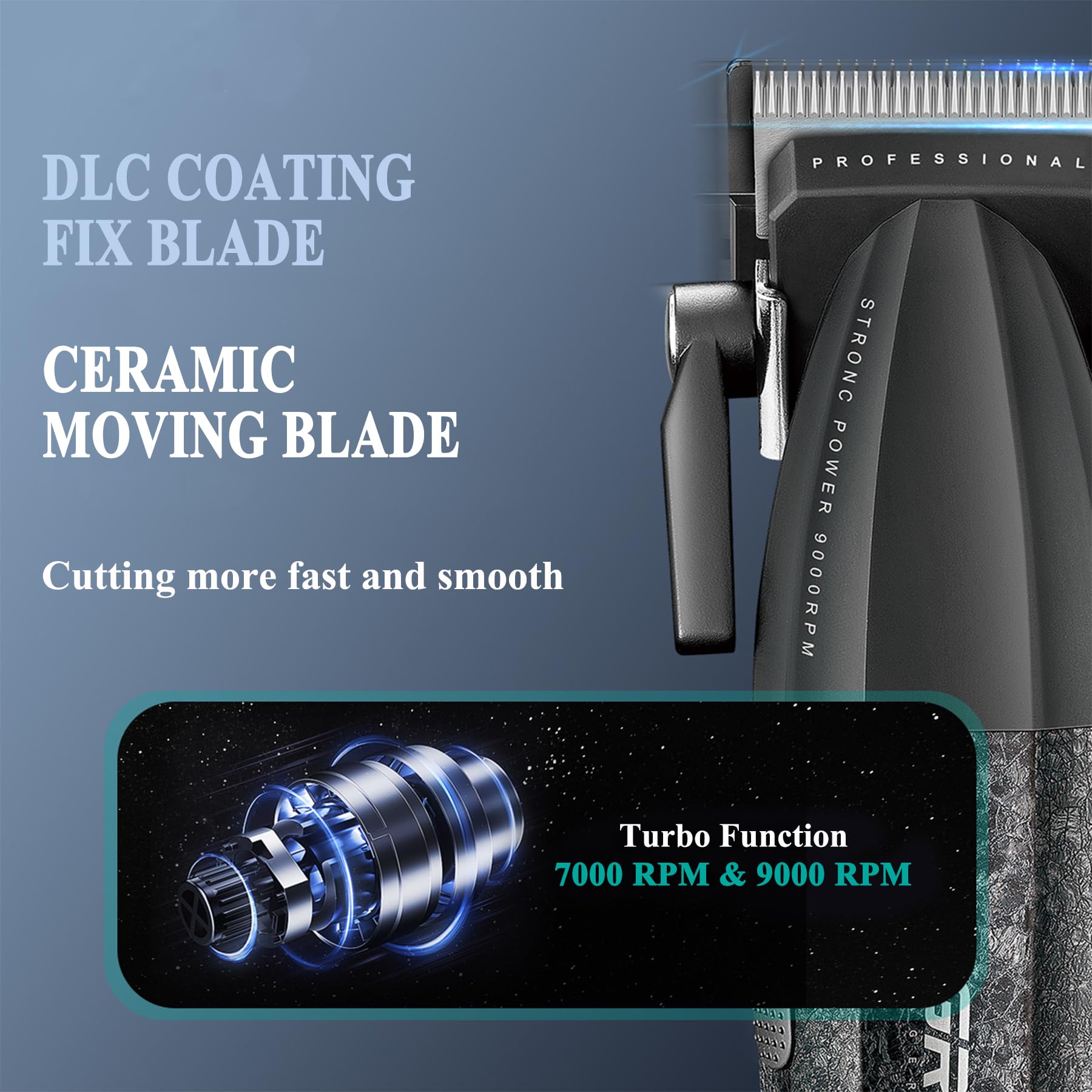 VGR 640 Professional Hair Clippers for Men Cordless Barber Clippers and Trimmers Set, Zero Gap T-Blade Hair Cutting Kit - Image 4