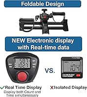 Vista 9 de Vaunn Foldable Compact Professional Wrist Arm Leg Strengtheners Pedal Exerciser with Electronic Display for Indoor Exerciser and Physical Therapy