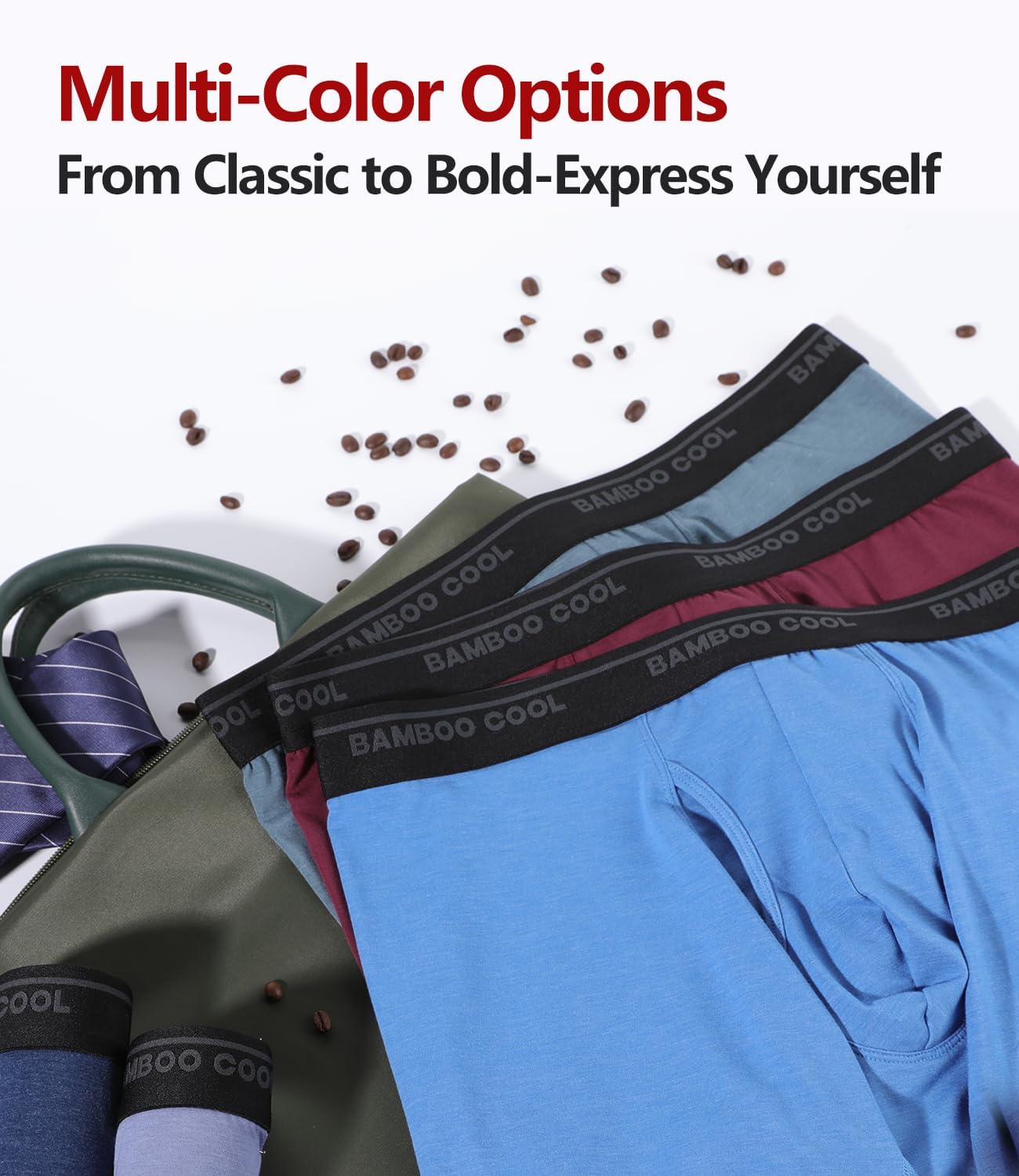 BAMBOO COOL Men's Underwear Boxer Briefs Ultra Breathable Stretch No Riding Up with Fly Multipack - Image 6