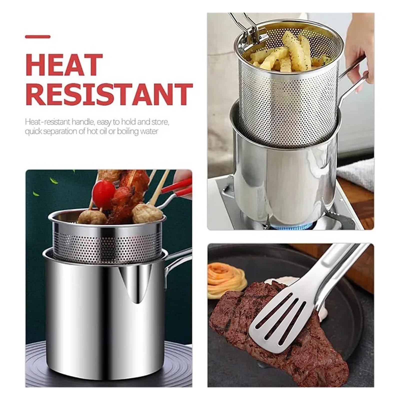 Garnek Do Głębokiej Frytownicy Ze Stali Nierdzewnej, Japońska Mała Patelnia Tempura Szybkie Nagrzewanie(Only Fryer Pot)