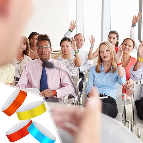 Vista 73 de Epakh 600 pulseras de papel de neón, impermeables, para eventos, ligeras, para conciertos, pulseras adhesivas de color neón para fiestas