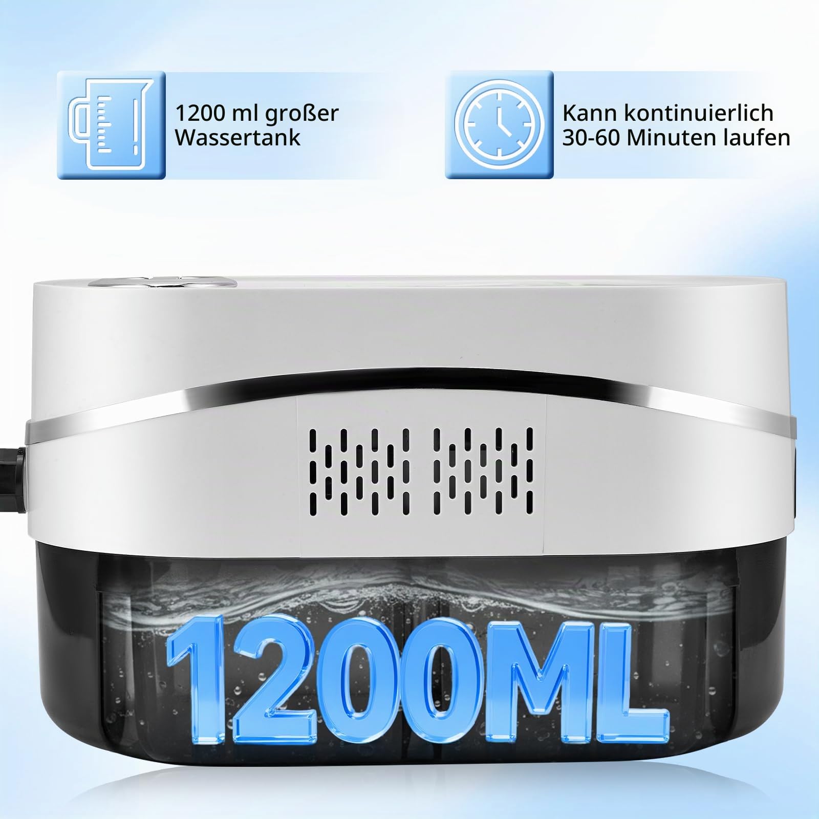 Dampfreiniger Handgerät, 1500W 4.5BAR Tragbarer Handdampfreiniger mit Digitaldisplay, 1.2L Wassertank, 8 Zubehör, Hochdruck Dampfreiniger für Alles Küchenmöbel Boden Badezimmer Auto