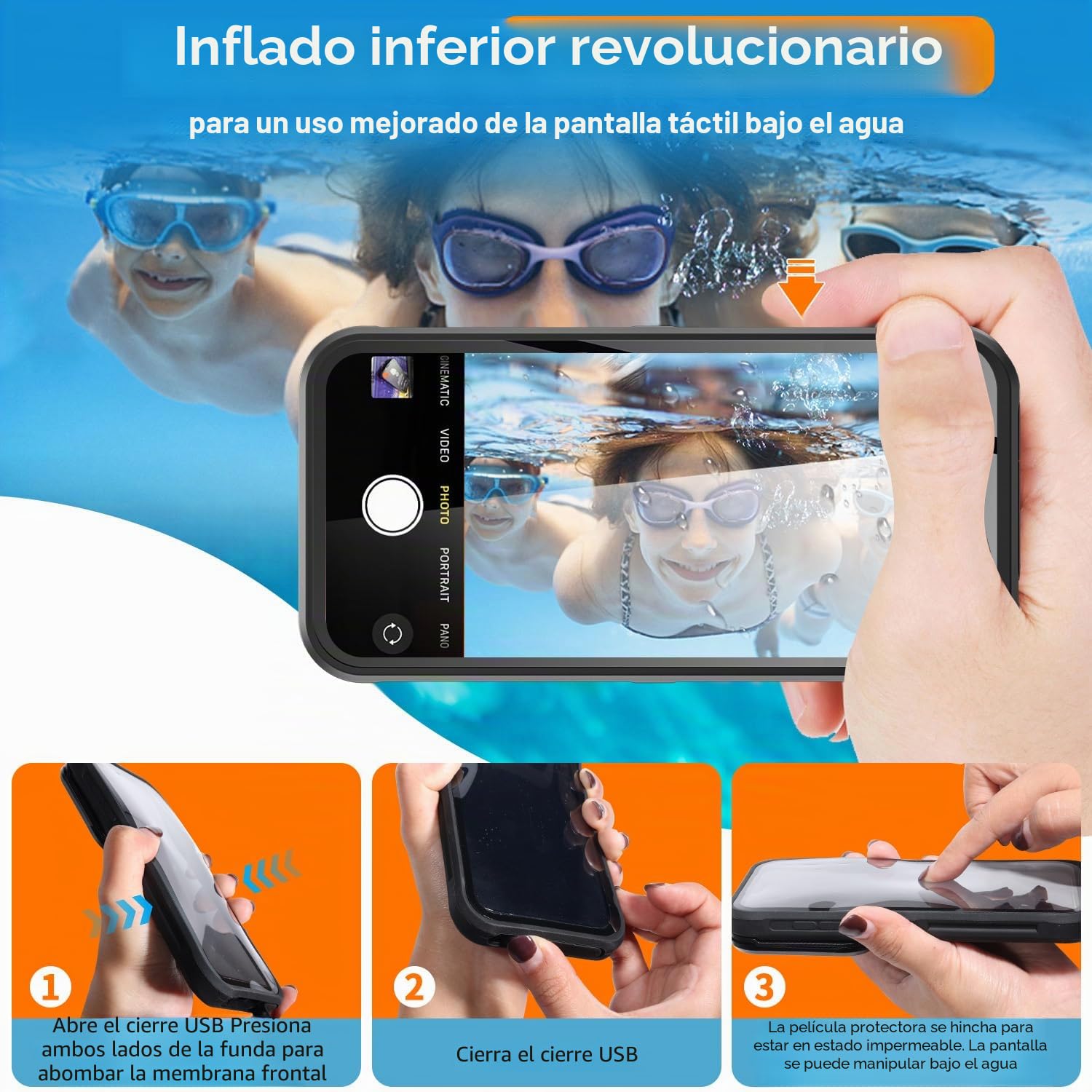 AICase Funda impermeable universal con función de autocomprobación, resistente al agua, funda impermeable para iPhone 16 Pro Max/Plus, 15 Pro Max, 14 Pro Max/13 Pro Max 6,9 pulgadas