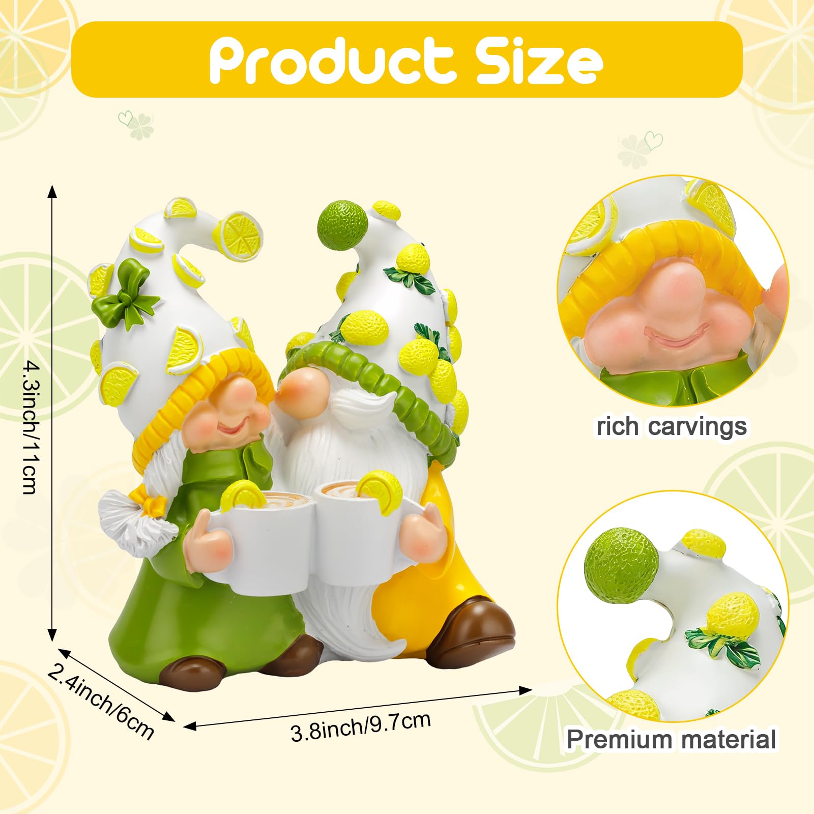 Lemon Gnome Decor Lemon Themed Gifts for Women Summer Gnomes Lemon Decorations for Home Kitchen Tiered Tray Table Ornaments Indoor