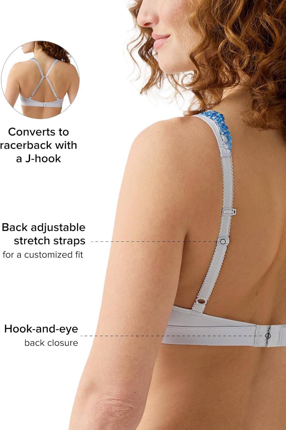 Wacoal Womens Embrace Lace Lightly Lined Wire Free Mid Coverage Bralette, 852191 - Image 5