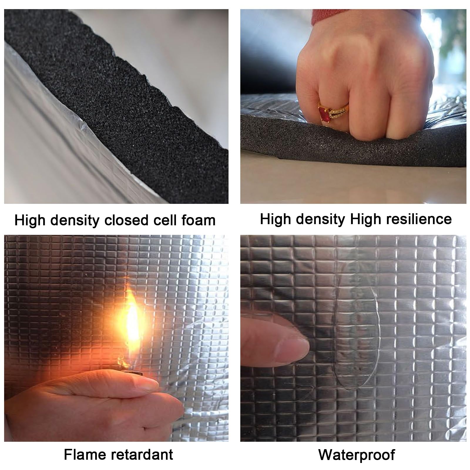 Generisch Reflektierende Schaumstoff-Isolierrolle, 5 mm dick, Selbstklebende Strahlungsbarriere aus Aluminium, Schallschutzplatte aus Thermofolie, wetterfeste Kondensationskontrolle (1 x 5 m)