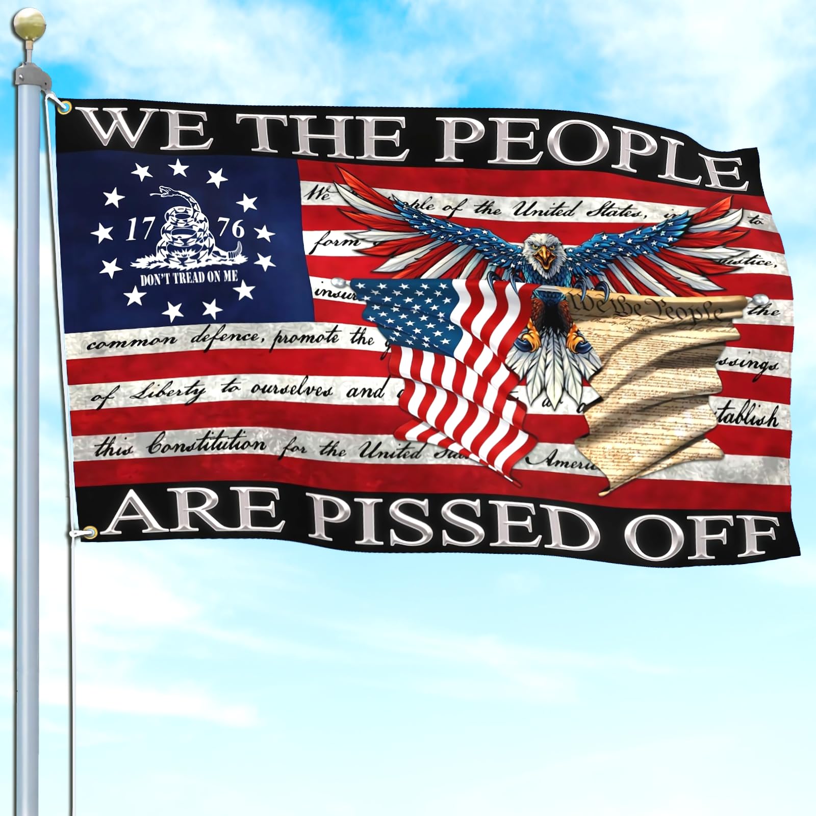 We The People Flag 1776 American Flags for Outside 3x5 Flags for Outside 3x5 Double Sided Outdoor House Yard Decorations