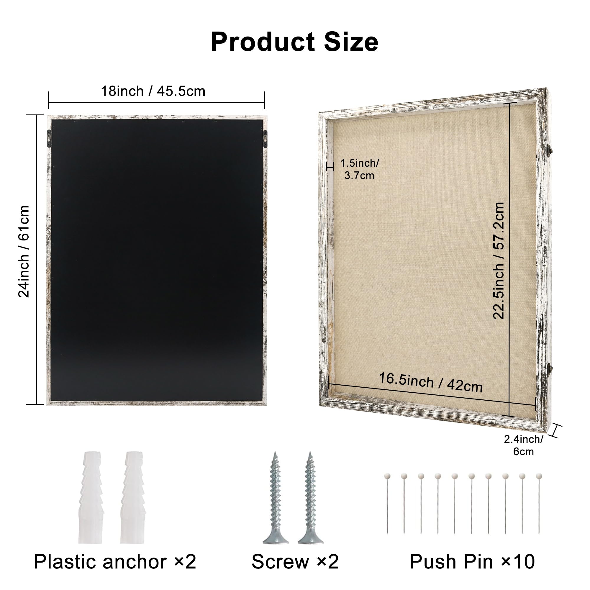 GraduatePro Cornice con cornice in plexiglass, 45 x 61 cm, con retro in lino, finestra in plexiglass con cerniera, cornice per foto, bouquet di nozze, cimeli, medaglie, scatola dei ricordi per