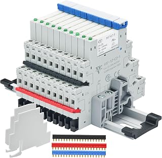 UL Listed 10-Pack HF41F/24-ZS Miniature 24V Electromagnetic Relays SPDT 6A for PLC DIN Rail with Sockets Jumpers Separators