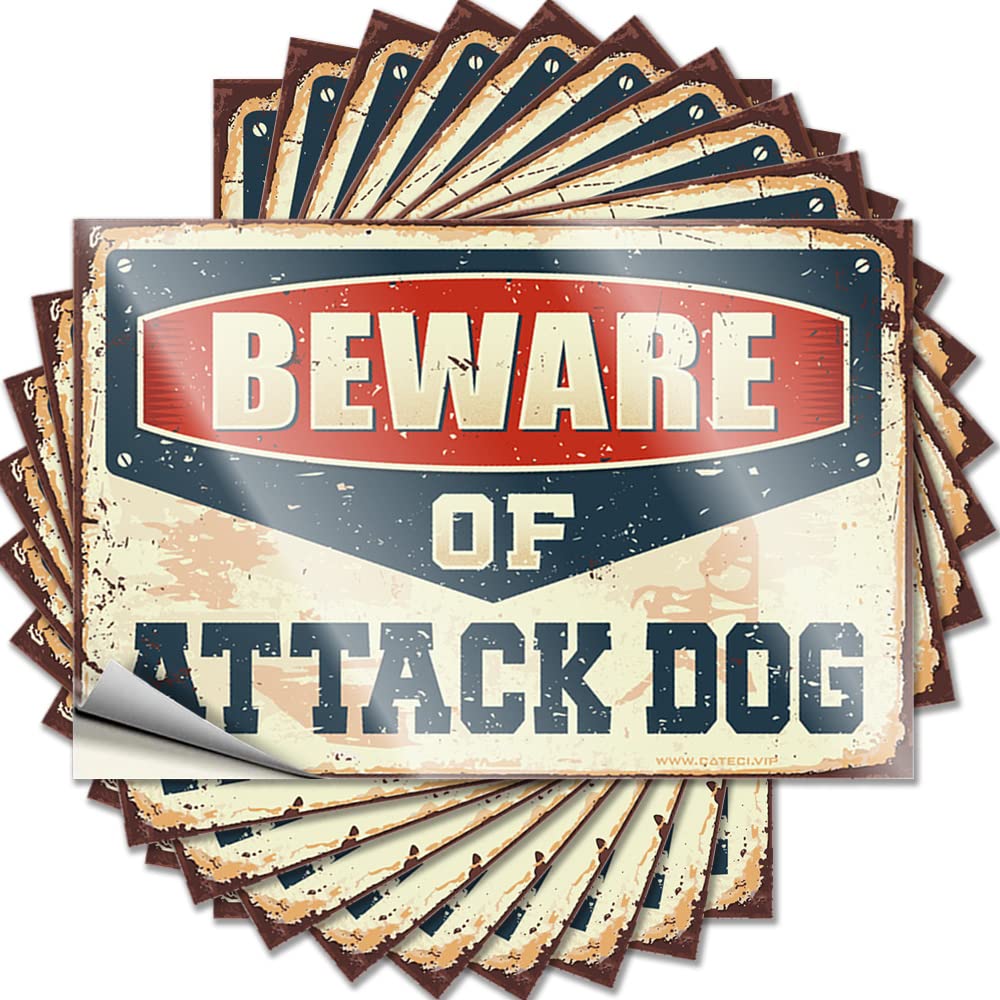 Decal Small Easy Apply | Beware of Attack Dog Core Helmet Peel and Stick(8X12CM)