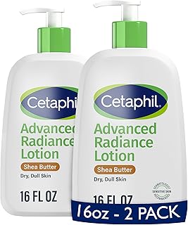 Cetaphil Body Lotion, Advanced Radiance Lotion with Shea Butter for Dry, Sensitive Skin, 16 oz, Pack of 2, Fragrance Free, Hypoallergenic, Non-Comedogenic