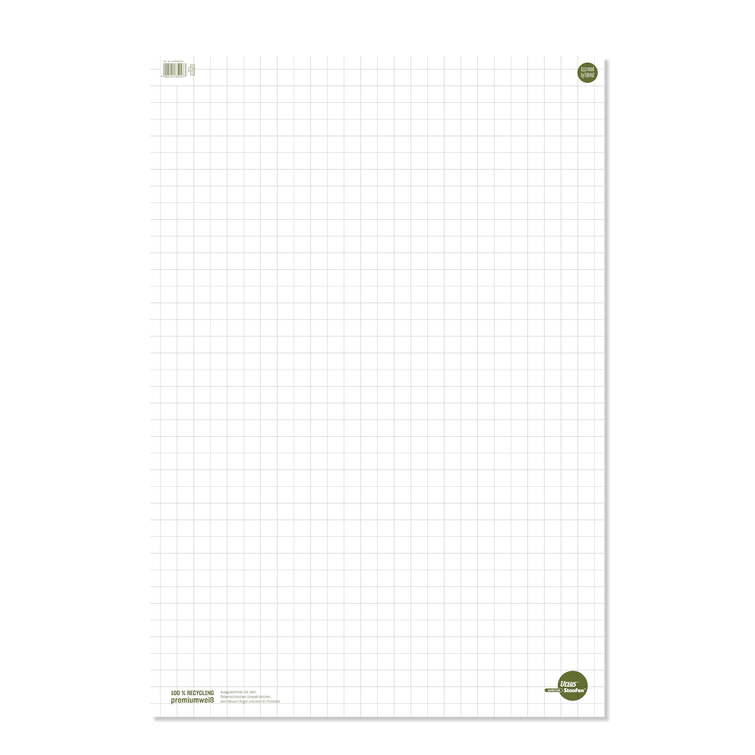 Staufen Ursus Style Podkładki do flipchartów, 5 sztuk po 20 arkuszy, 68 x 99 cm, 80 g/m² puste