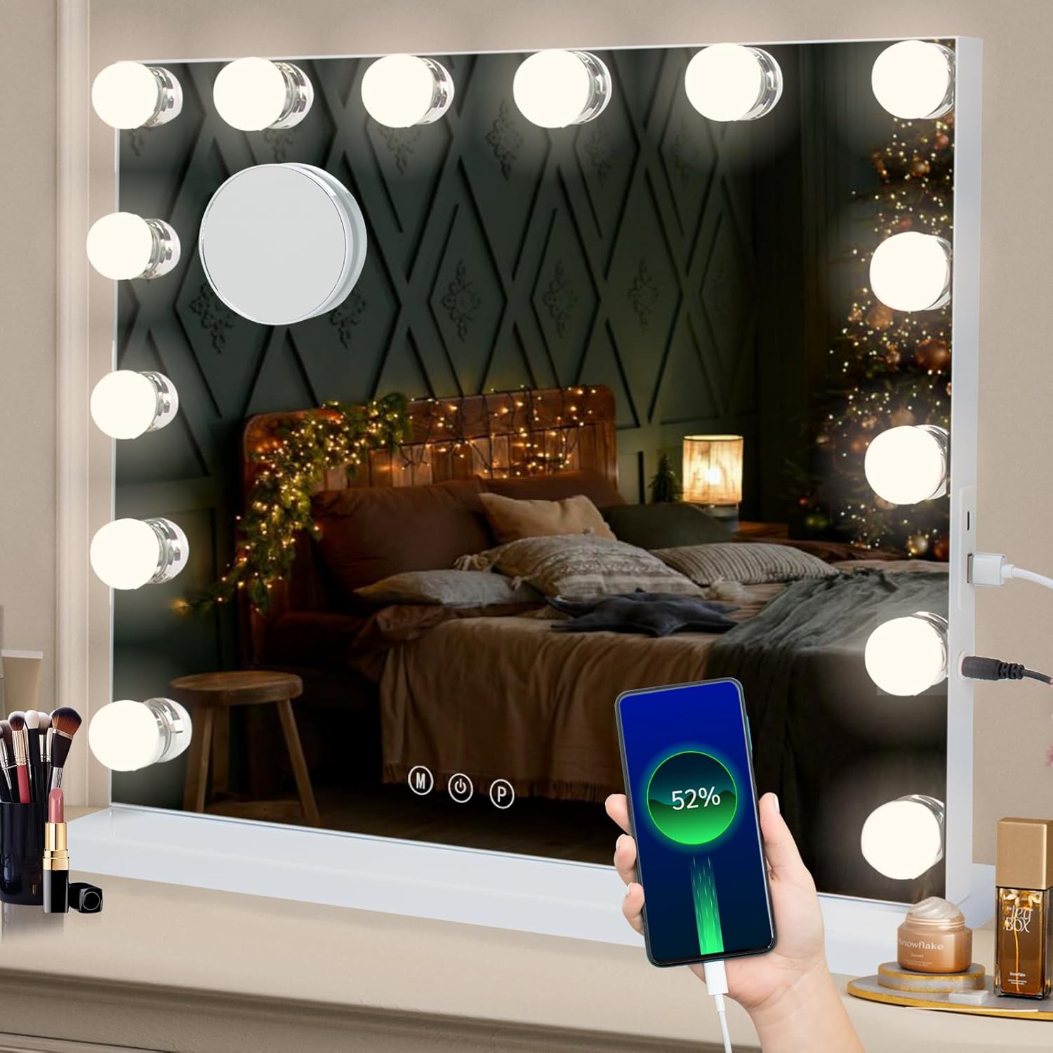 Saihemei Hollywood Vanity Mirror with Lights, Large Light Up Makeup ...