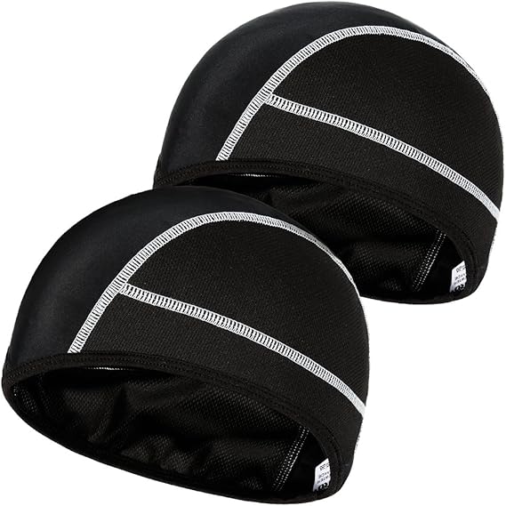 Zacro Cycling Skull Cap, Black Running Beanie, Stretchable Tight Fit