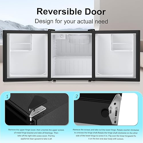 Miniatura 5 de Antarctic Star Refrigerador compacto Mini-refrigerador de 1.6 pies cúbicos con puerta de vidrio, descongelación de bajo ruido, almacenamiento de